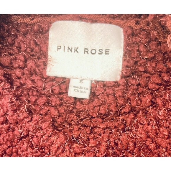 Pink Rose Burgundy Women's Super Soft Sweater Size Small - Picture 3 of 9
